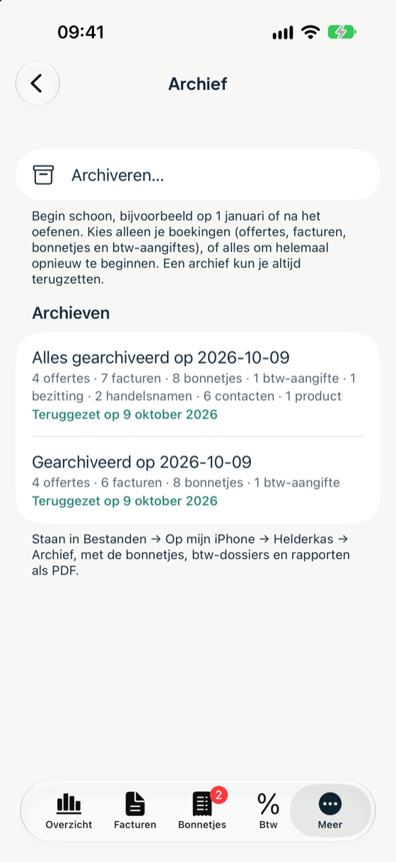 Het archief met eerdere archieven