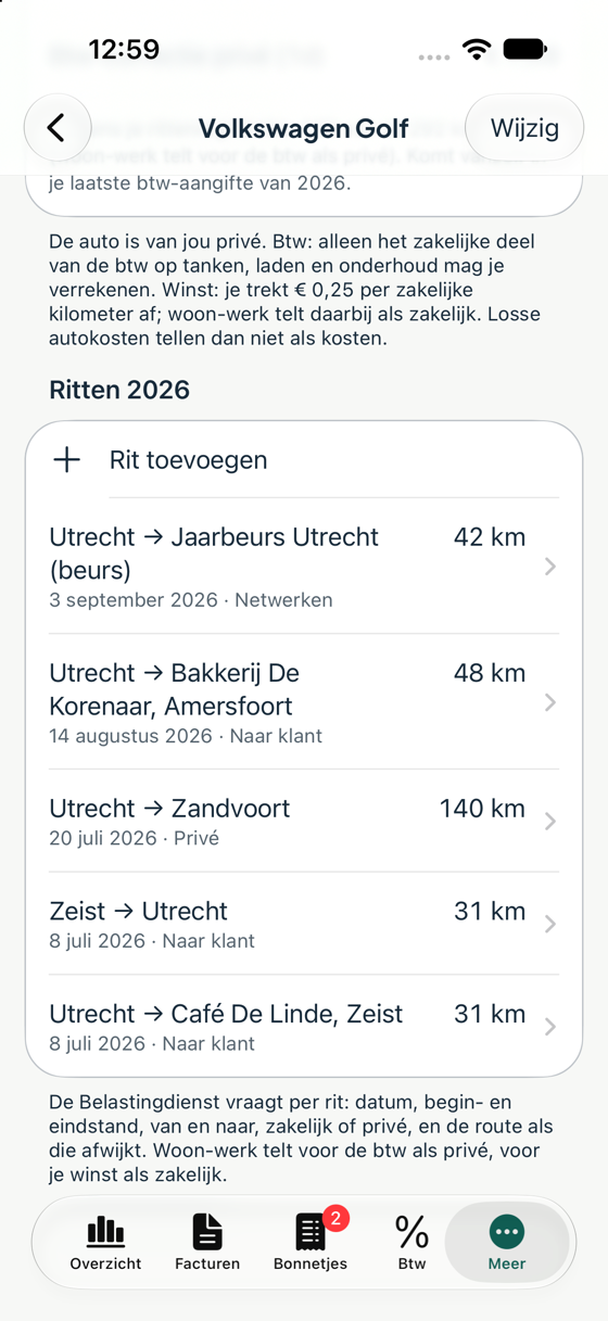 Ritten met doel en kilometers